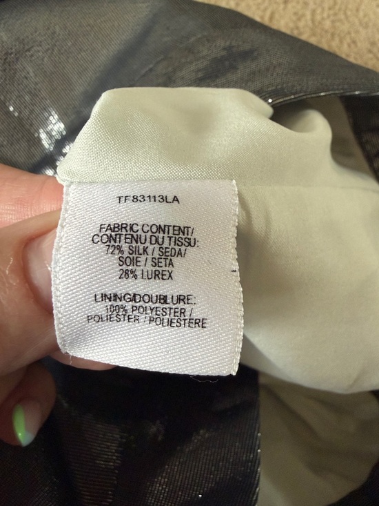 10 Crosby Derek Lam Silver Metallic Wide-Leg Pants - Picture 2 of 5